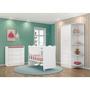 Imagem de Quarto Infantil Ternura Berço c/ Rodízio e Cômoda c/ suporte p/ Trocador Branco - Bela Móveis