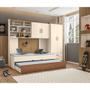 Imagem de Quarto Juvenil/ Infantil Modulado Chiara Off White/Amadeirado com Cama e Cama Auxiliar - Phoenix