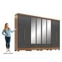 Imagem de Quarto Modulado 4 Peças 8 Portas 4 Gavetas com Espelhos Smart Plus