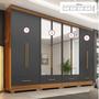 Imagem de Quarto Modulado 4 Peças 8 Portas 4 Gavetas com Espelhos Smart Plus