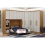 Imagem de Quarto Modulado Bari 5 Peças 1 Armário Ponte + 1 Closet + 2 Guarda Roupas + 1 Complemento QCM03 Freijó/FendiOff