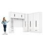Imagem de Quarto Modulado Casal Completo 4 Peças 5 Portas 4 Gavetas com Maleiro Smart Plus