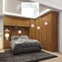 Imagem de Quarto Modulado Casal Completo 4 Peças 5 Portas 4 Gavetas com Maleiro Smart Plus