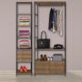 Imagem de Quarto Modulado Compacto 2 Módulos Estilo Industrial Steel Quadra Vermont Base Preto - Artesano