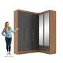 Imagem de Quarto Modulado de Canto 3 Peças 5 Portas 2 Gavetas com Espelho Smart Plus