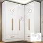 Imagem de Quarto Modulado de Canto 3 Peças 5 Portas 2 Gavetas Smart Plus