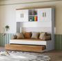 Imagem de Quarto Modulado Ponte e Bicama Solteiro Ônix Flex Nature Branco Peternella 
