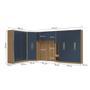 Imagem de Quarto Modular Kappesberg Adapt Nogueira/Azul Profundo 6 peças