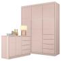 Imagem de Quarto Para Bebê com Guarda Roupa e Cômoda Perola MDF