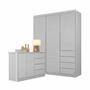 Imagem de Quarto Para Bebê com Guarda Roupa e Cômoda Perola