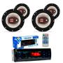 Imagem de Quatro Alto-Falantes B3X60 X Triaxial 6" 50W RMS - Bravox + Roadstar Auto Rádio RS2604BR BT USB MicroSD