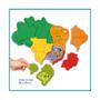 Imagem de Quebra Cabeça 3D Mapa Do Brasil Com Capitais Elka 38x38cm Educativo Didático Escolar