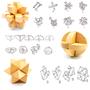 Imagem de Quebra-Cabeça de Madeira 3D Qiandier - Mini Puzzle com 5 Peças de Madeira e 8 de Metal