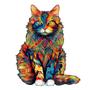 Imagem de Quebra-cabeça De Madeira De Gato Colorido Desafio Cerebral Presente De Feriado De Aniversário