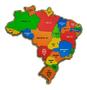 Imagem de Quebra Cabeça Infantil Mapa Brasil Brinquedo Educativo MDF 3144