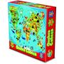 Imagem de Quebra-cabeça infantil mapa mundi dos animais 120 peças - GGBPLAST
