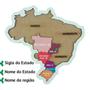 Imagem de Quebra Cabeça Mapa Brasil Regiões Madeira 5 Peças Educativo