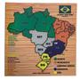 Imagem de Quebra-Cabeça Mapa do Brasil Brinquedo Educativo em MDF