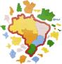 Imagem de Quebra cabeça Mapa do Brasil - Regiões - Estados e Capitais