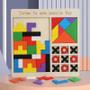 Imagem de Quebra Cabeça Montessori 3 Em 1 Tetris Tangram Jogo Da Velha