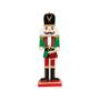 Imagem de Quebra Nozes de Madeira com Tambor - Verde e Vermelho - 30cm - 1 unidade - Cromus - Rizzo