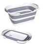 Imagem de Qyuruisi Dobrável Baby Bathtub Baby Tub Baby Tub Small Pets Portable Bath Tub for Dog Organizer Folding Washing Tub Non Slip with Drainage Hole (Cinza)