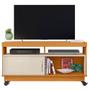 Imagem de Rack Bancada Artur Com Mesa De Centro Frizz Cinamomo Off White - Madetec