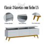 Imagem de Rack Bancada Classic 3 Gavetas com Nicho 1.8 Branco Acetinado - Imcal