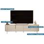 Rack Bancada p/ TV até 75 Pol Celine 100% MDF c/ Pés 241x57cm Off White/Off White - DJ Móveis Imagem de Rack Bancada p/ TV até 75 Pol Celine 100% MDF c/ Pés 241x57cm Off White/Off White - DJ Móveis