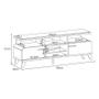 Rack Bancada para Sala Essenza 1.6 Off White Castanho HB Móveis - HB Moveis Imagem de Rack Bancada para Sala Essenza 1.6 Off White Castanho HB Móveis