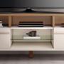 Rack Bancada para Sala Essenza 1.6 Off White Castanho HB Móveis - HB Moveis Imagem de Rack Bancada para Sala Essenza 1.6 Off White Castanho HB Móveis