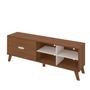 Imagem de Rack Com 4 Nichos e 2 Gavetas Artely Verona Cedro com Off White