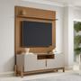 Imagem de Rack com Painel 1.80 Lizz Off White com Cedro - Móveis Casa D