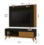 Imagem de Rack com Painel Audax 1.48 Preto com Cedro Natural - MóveisAqui