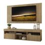 Imagem de Rack com Painel e Suporte para TV até 65" Suspenso com 2 Portas Londres Multimóveis Rustic