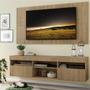 Imagem de Rack com Painel e Suporte para TV até 65" Suspenso com 2 Portas Londres Multimóveis Rustic