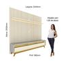 Imagem de Rack com Painel Impressão Ripada para TV até 90 Polegadas com LED com Pés Requinte 220cm 100% MDF