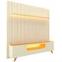 Imagem de Rack com Painel Nobre 2.3 com Pés de Madeira Offwhite - Gelius