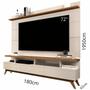 Imagem de Rack com Painel p/ TV ate 72" Vivare 1.80 Off Whithe/Nature