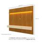 Imagem de Rack com Painel Ripado para TV até 90 Polegadas com LED 100% MDF 228,8cmx250cm 3 Gavetas