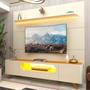 Imagem de Rack com Painel Royal 2.2 C/Pés Madeira Off White com Naturale - Gelius Móveis