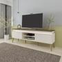 Imagem de Rack com Painel Slim p/ TV até 75" com 2 Portas Lumina Pinho/Off White - Artely