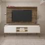 Imagem de Rack com Painel Slim p/ TV até 75" com 2 Portas Lumina Pinho/Off White - Artely