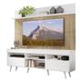 Imagem de Rack com Painel TV 65" Madri Multimóveis Branco/Rustic com Prateleira e Pés Retrô Branco