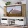 Imagem de Rack com Painel TV 65" Madri Multimóveis Branco/Rustic com Prateleira e Pés Retrô Branco