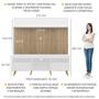 Imagem de Rack com Painel TV 65" Madri Multimóveis Branco/Rustic com Prateleira e Pés Retrô Natural