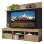 Imagem de Rack com Painel TV 65" Madri Multimóveis com Suporte e Prateleira Rustic/Preto