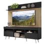 Imagem de Rack com Painel TV 65" Madri Multimóveis Preto/Rustic com Prateleira e Pés Retrô Branco