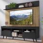 Imagem de Rack com Painel TV 65" Madri Multimóveis Preto/Rustic com Prateleira e Pés Retrô Preto
