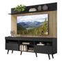 Imagem de Rack com Painel TV 65" Madri Multimóveis Preto/Rustic com Prateleira e Pés Retrô Preto